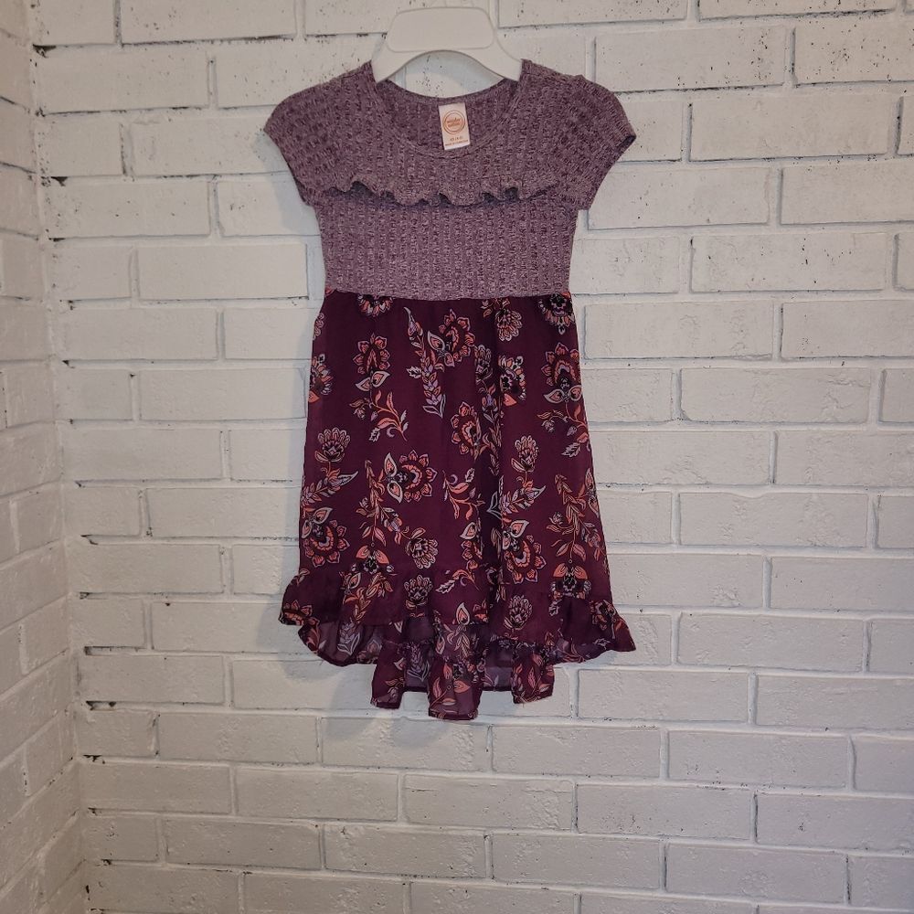 Wonder Nation Mixed Media Boho Ruffle DressSize: XS (4-5)